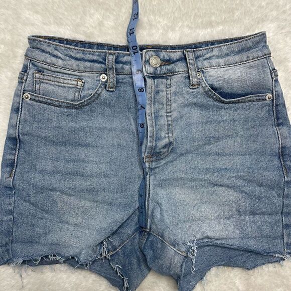 Lucky Brand High Rise Shorts Embroidered Rainbow Clover Leaf Sz 2 26 Short Raw H - Picture 7 of 8